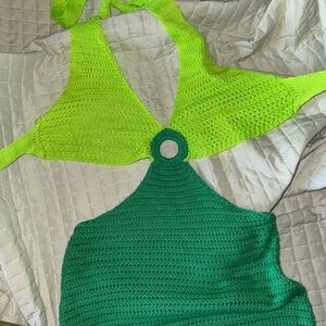 Vibrant Neon Green knitted dress